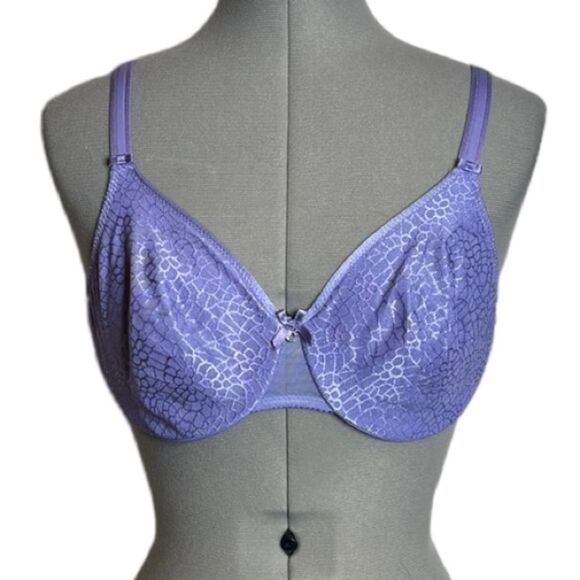 Chantelle Purple underwire unpadded Bra size 34C - Picture 1 of 5